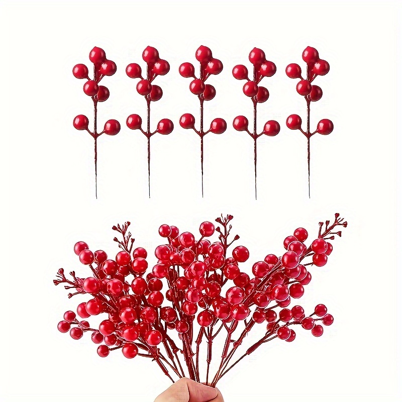 

10pcs Red Berries Cherry Christmas Tree Decorations For Home Diy Wreath Garland Wedding Artificial Flower