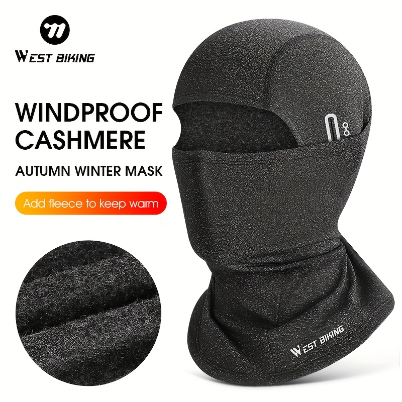 

Fleece Balaclava - , Cycling Cap For Skiing, Motorcycle Riding & Running - Black Polyester