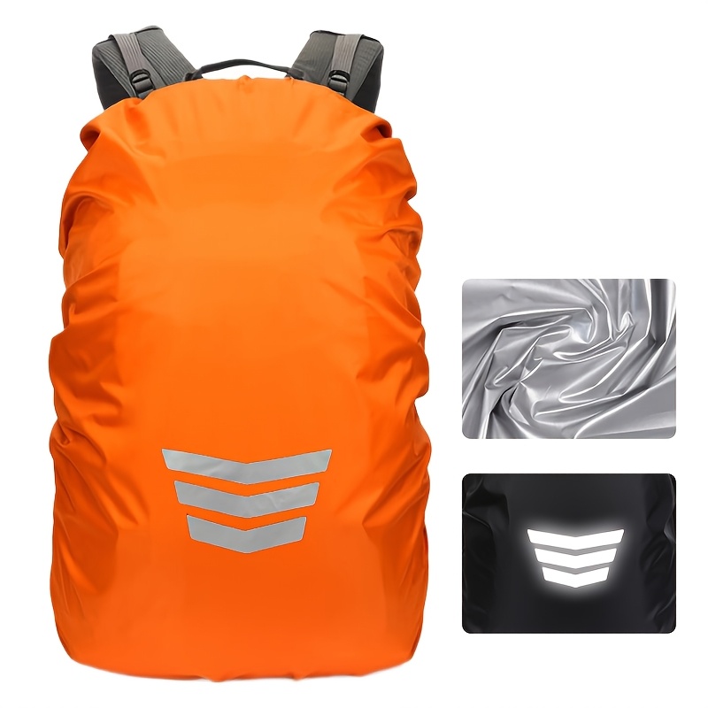 TEMU Backpack Cover With Reflective Strips For Hiking Travel, Ultralight Pack Cover Fits 20-35l Backpacks