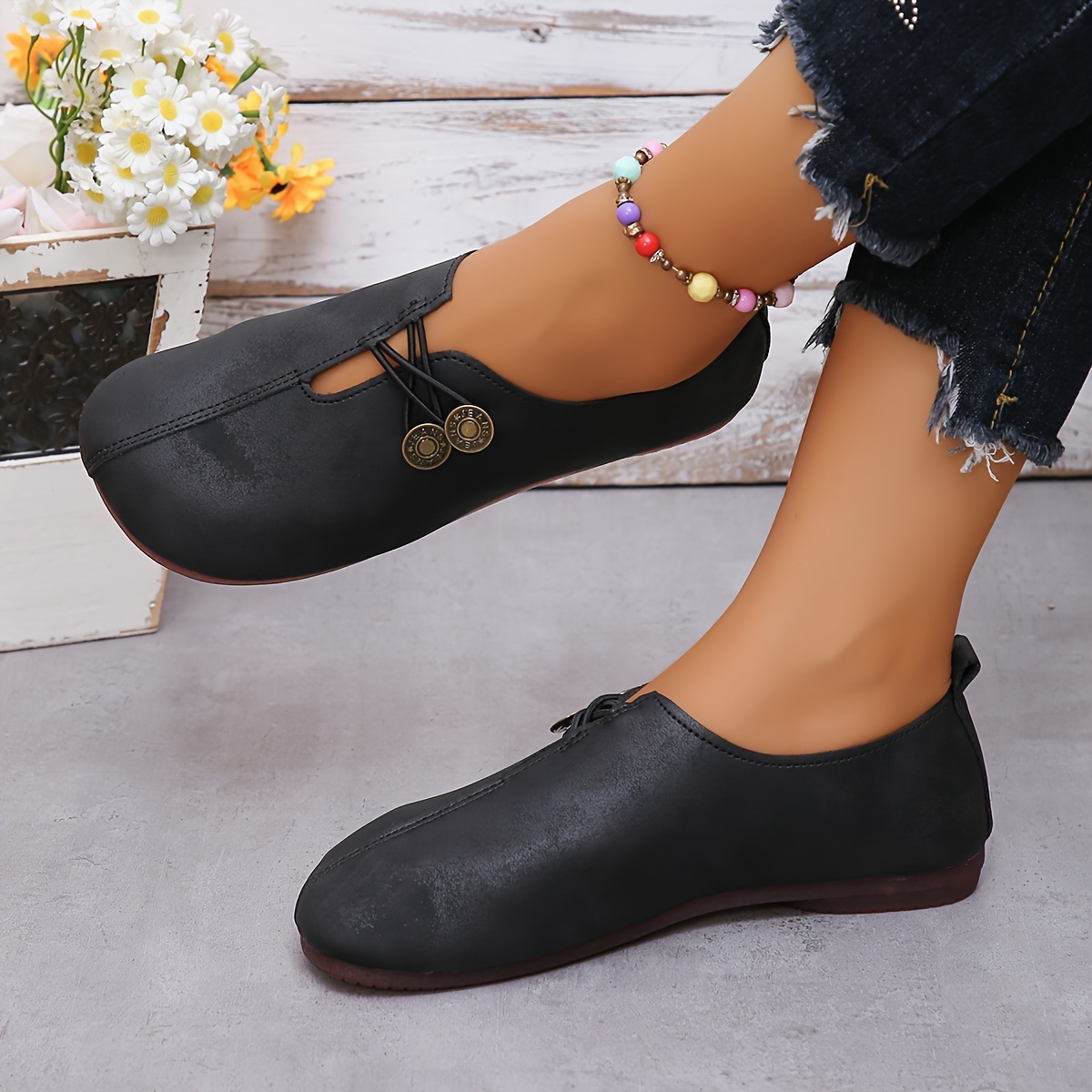 womens flat round toe soft bottom non slip details 5