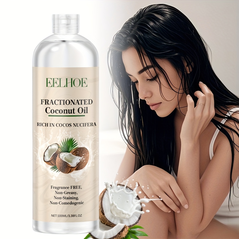 TEMU 3.4oz Smoothing Coconut Hair Oil With Almond, Vitamin E, Nourishing Conditioning Oil For Colour-treated Dry Hair, Moisturises Hair, Long Lasting Shine And Colour Fixing Hair, Looks