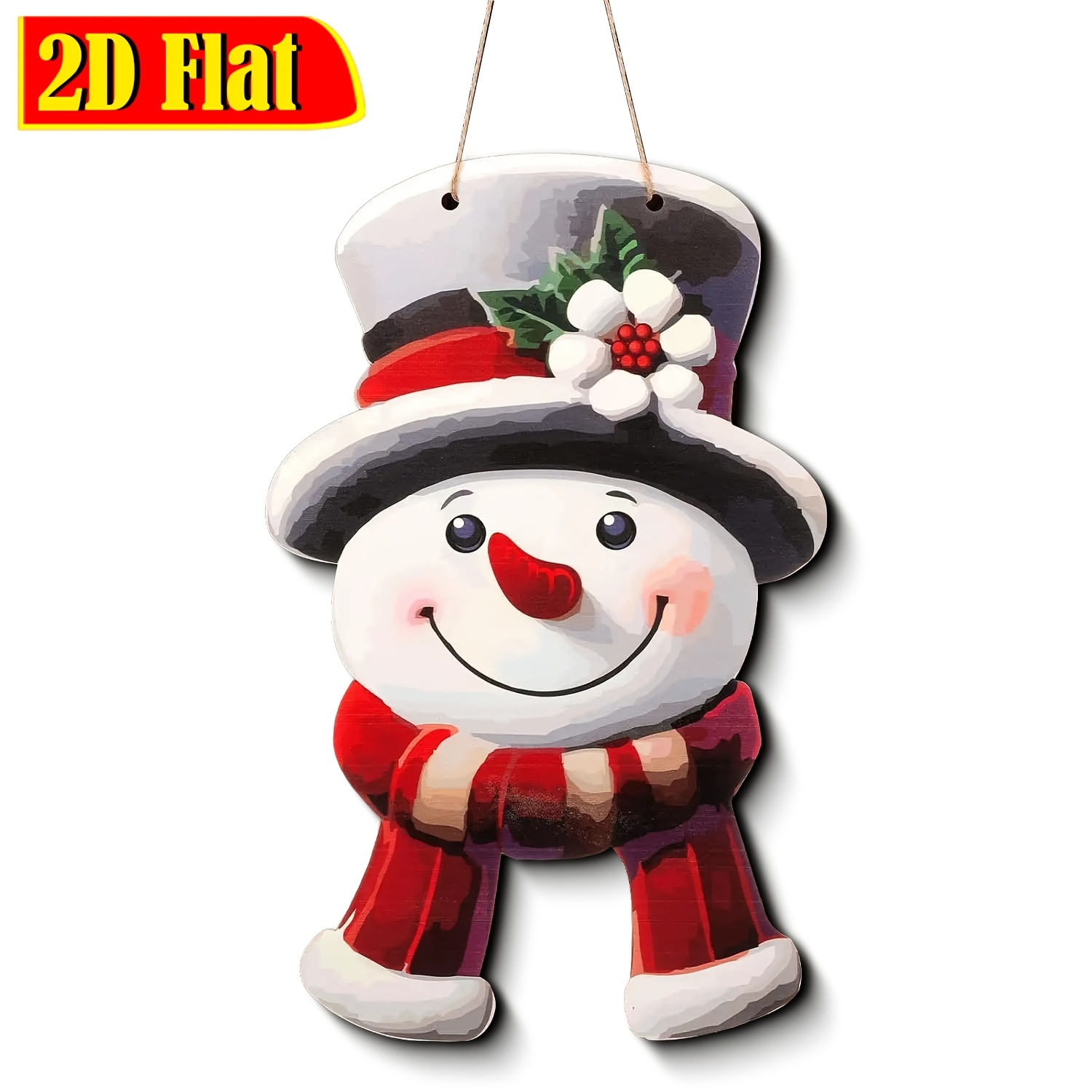 TEMU Ornement de Noël en bois plat 2D, 1 pièce, de neige, décoration de Noël, à suspendre de / décoration de magasin / cadeau de Noël, de de neige,