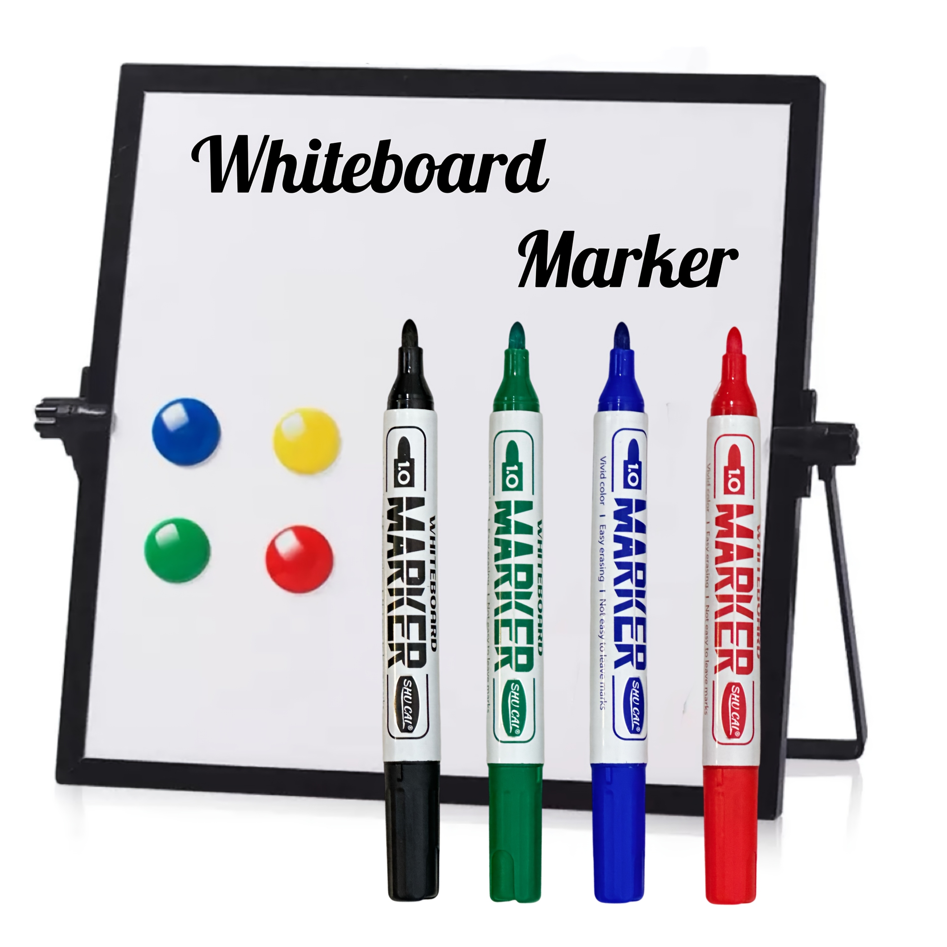 TEMU Set Of 4 Dry Erase Markers For Whiteboards, With A Round Tip And In Different Colors