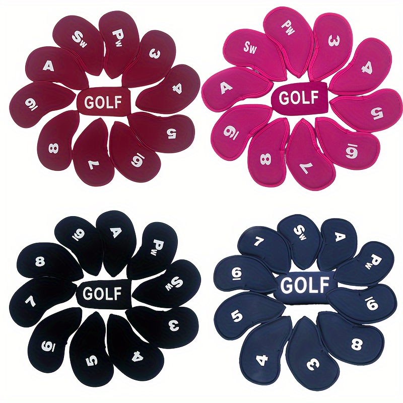 

11pcs Golf Iron Head Covers Set - Club Protection No Self-fixing Headcovers, Polyester Fiber, Options, Ideal For Christmas, New Year, , Valentine's,