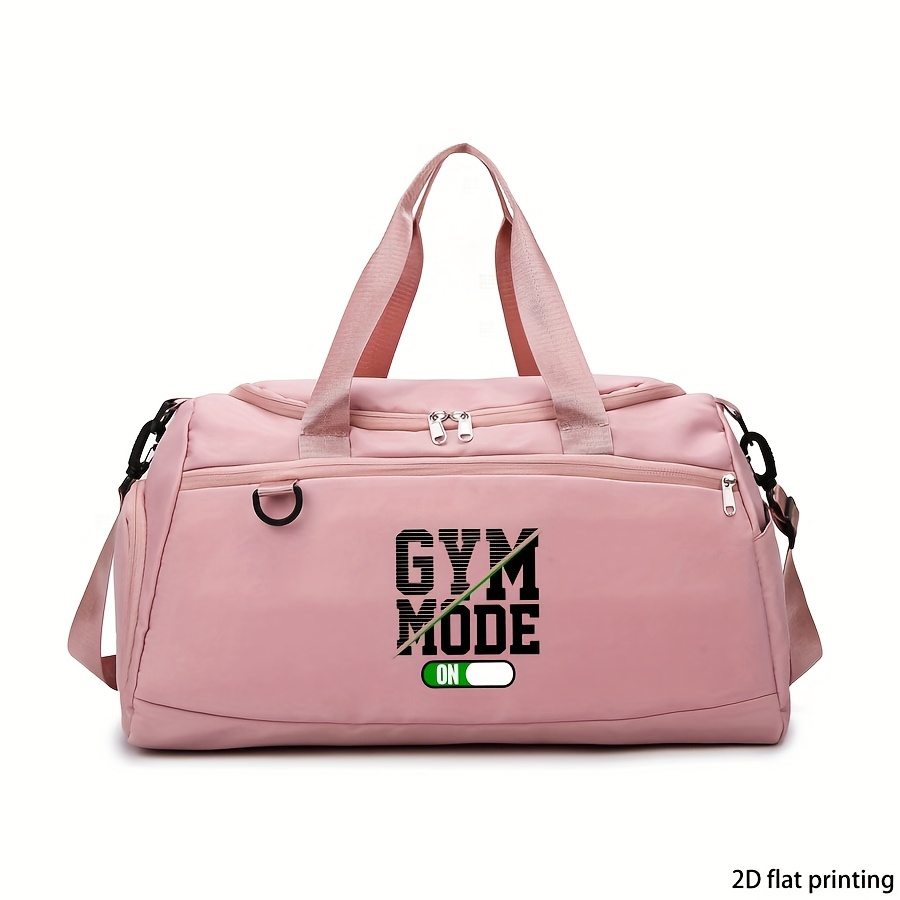 TEMU Gym Mode Pattern Printed Travel Luggage Bag, Large Capacity Fitness Handbag, Short Distance Travel Luggage Bag, Dry Wet Separation, Suitable For