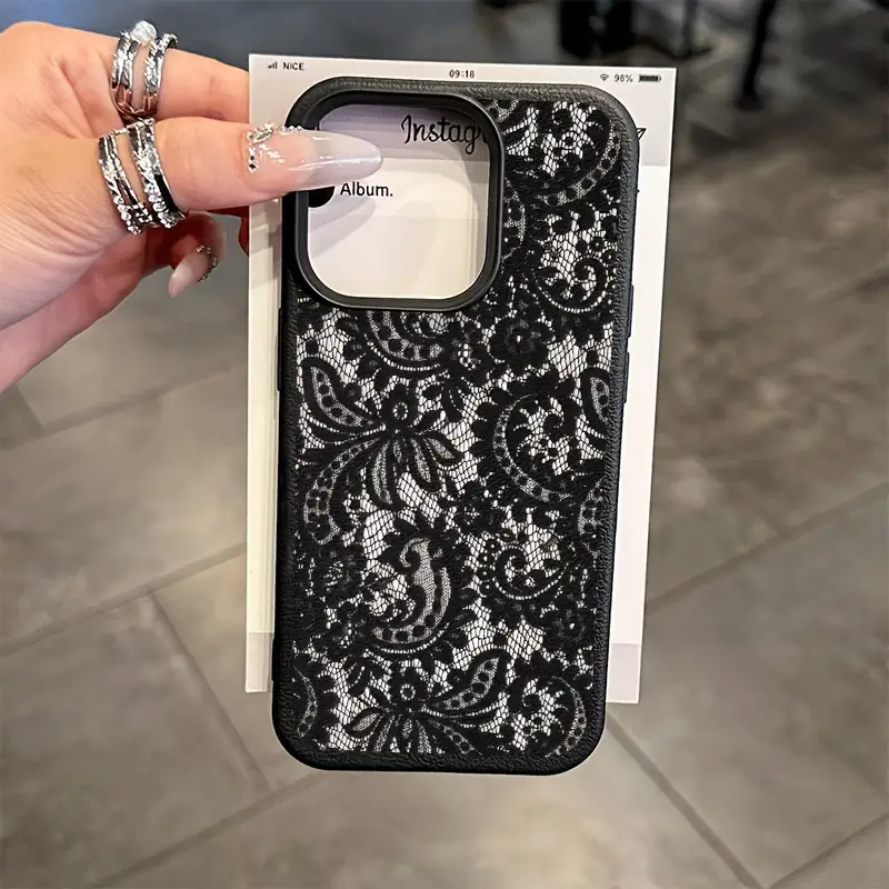 phone case black lace pattern mobile phone case suitable - Temu Norway phone case black lace pattern mobile phone case suitable - Temu Norway