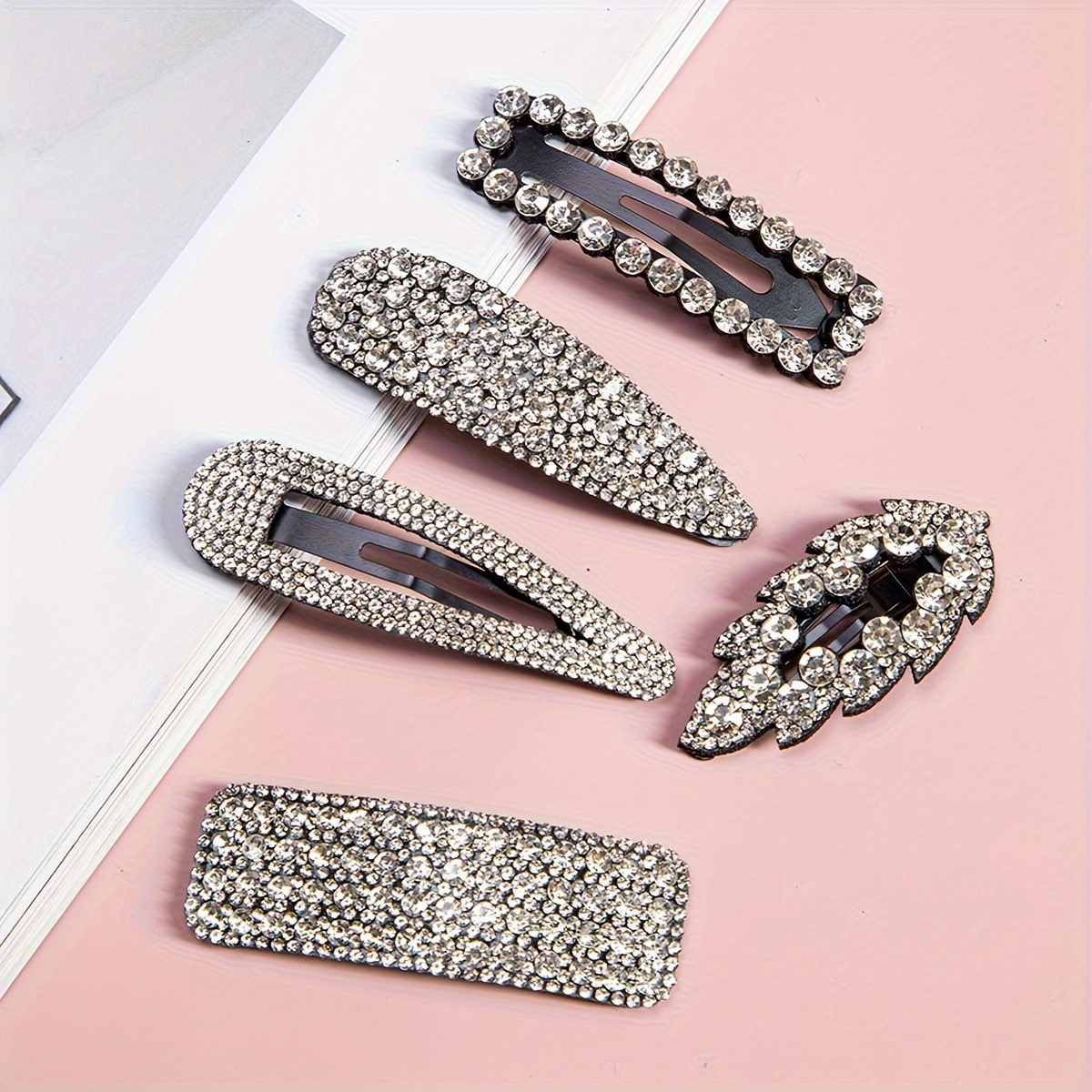 

5pcs Sparkling Rhinestone Decorative Hair Side Clips Elegant Hair Fringe Clips Trendy Hair Barrettes For Women And Daily Use Wear