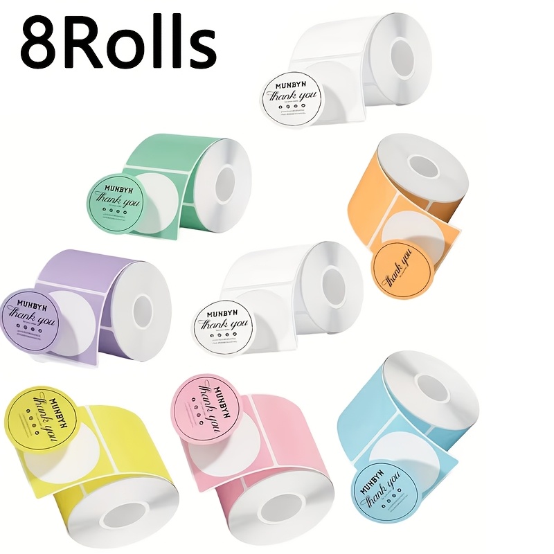 TEMU Of Colorful Round Thermal Energy Labels, 50*50mm Self-adhesive Round Direct Thermal Stickers, Suitable For Office, School, Small Business, Home,