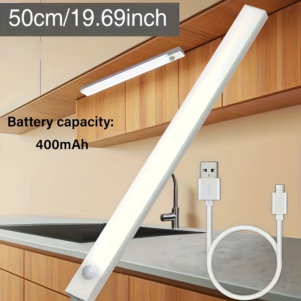 1/4pcs Smart Motion Sensor Under-Cabinet Lighting, USB Rechargeable