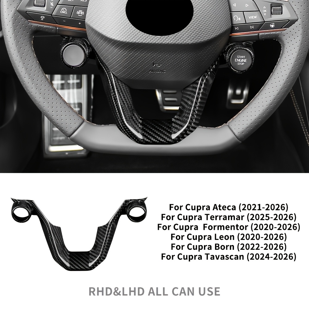 Image of Real Dry Carbon Fiber For /leon 2020-2026, Born/ 22-26, 24-26 Car Steering Wheel Bottom, Steering Wheel Accessories