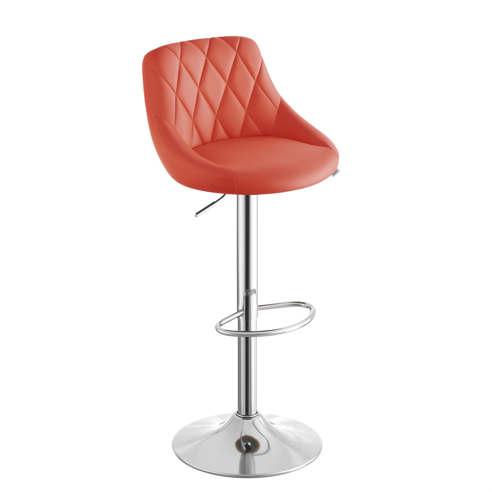 Modern Swivel Bar Stools with Artificial Leather, 360° Adjustable Height