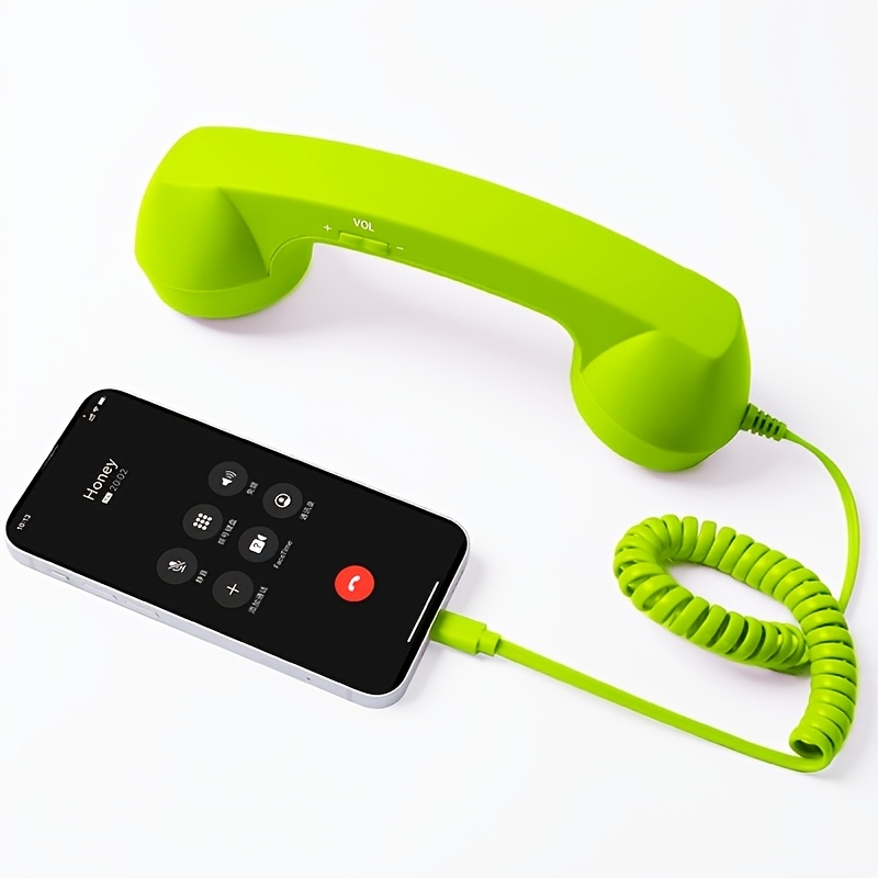 item picture   c retro wired headset classic landline receiver design retro style with microphone type c straight jack no conversion needed no   cables volume control multiple colors for   scenes type c retro wired headset