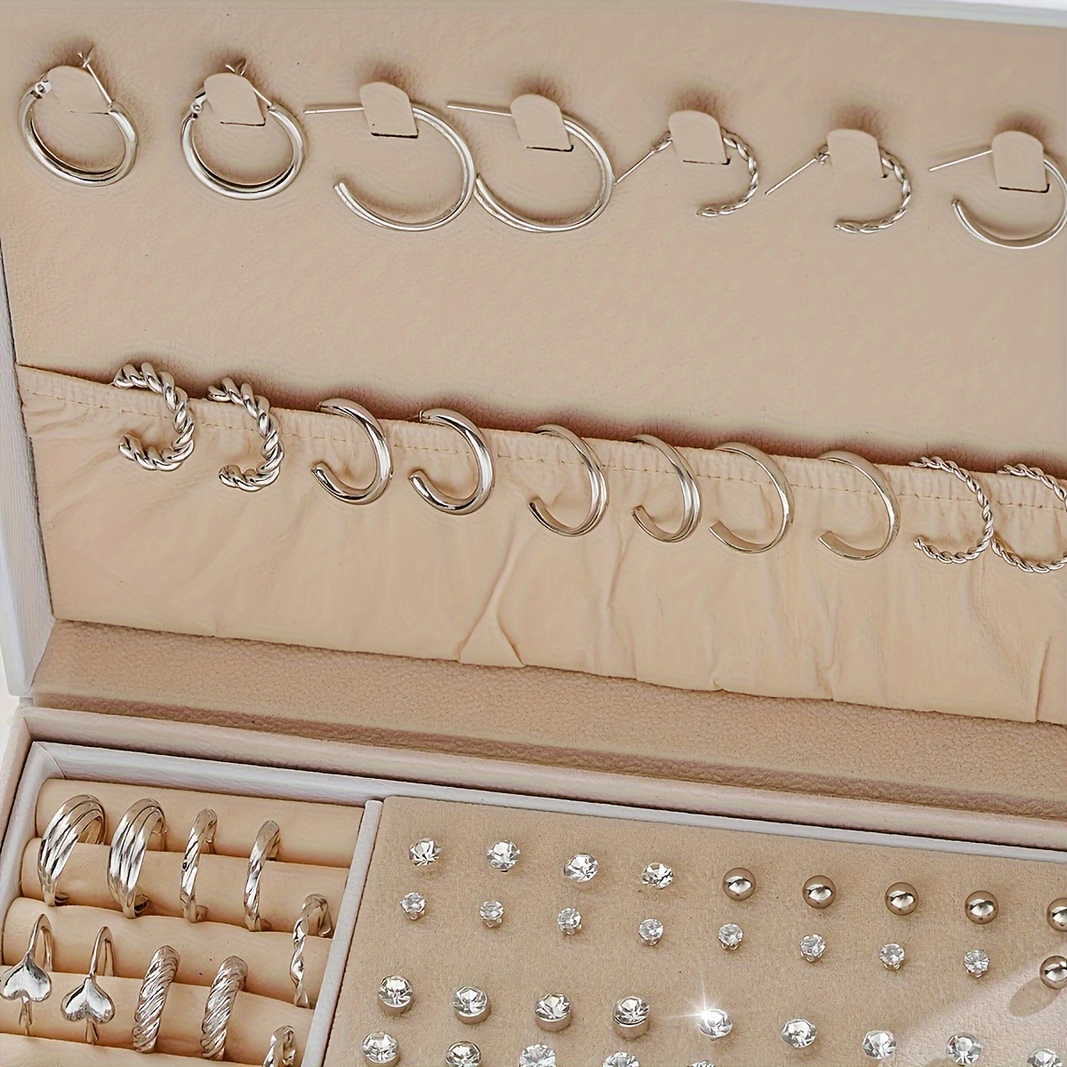 Set Of 102 Pieces Stylish Earrings Hoop Multiple Sets For Girls
