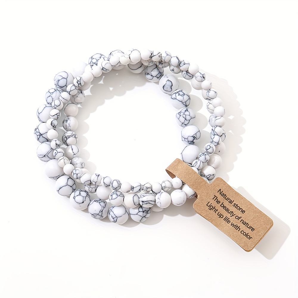 TEMU Bracciale da e da donna in stile con perline , 3 pezzi, catena per , stile identico