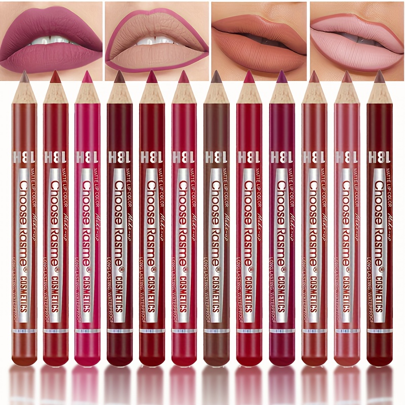 

12pc Matte Lip Liner Set, Long-lasting & Waterproof, Non-stick Cup, Assorted Colors, Cosmetic Lipstick Pencil Gift Set, Ideal Gifts For Women