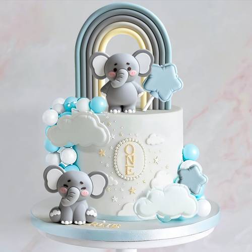16 pezzi topper per torta elefante elefante oh baby topper per torta palline decorazioni per torta decorazione per feste di compleanno per neonati festa di del forniture per baby shower