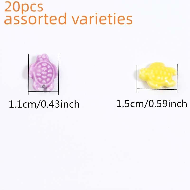TEMU 11X15Mm 20pcs Cuentas de Cerámica Color Aleatorio de , Cuentas Espaciadoras Suelas para Hacer Joyas, Pulseras, Collares, Cadenas de Teléfono,