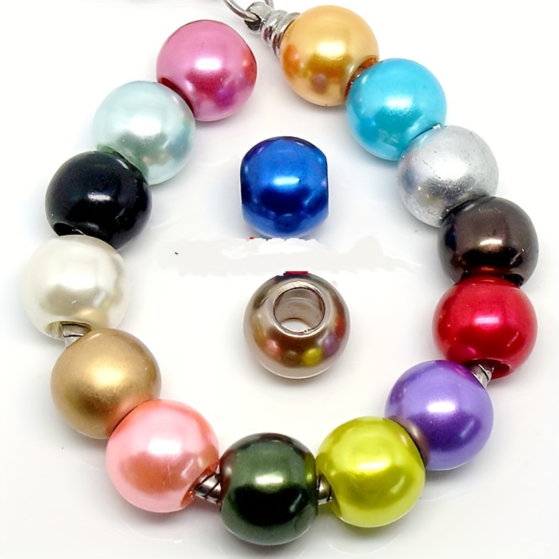 

50pcs Mixed Color Acrylic Pearl Large Hole Beads 12mm