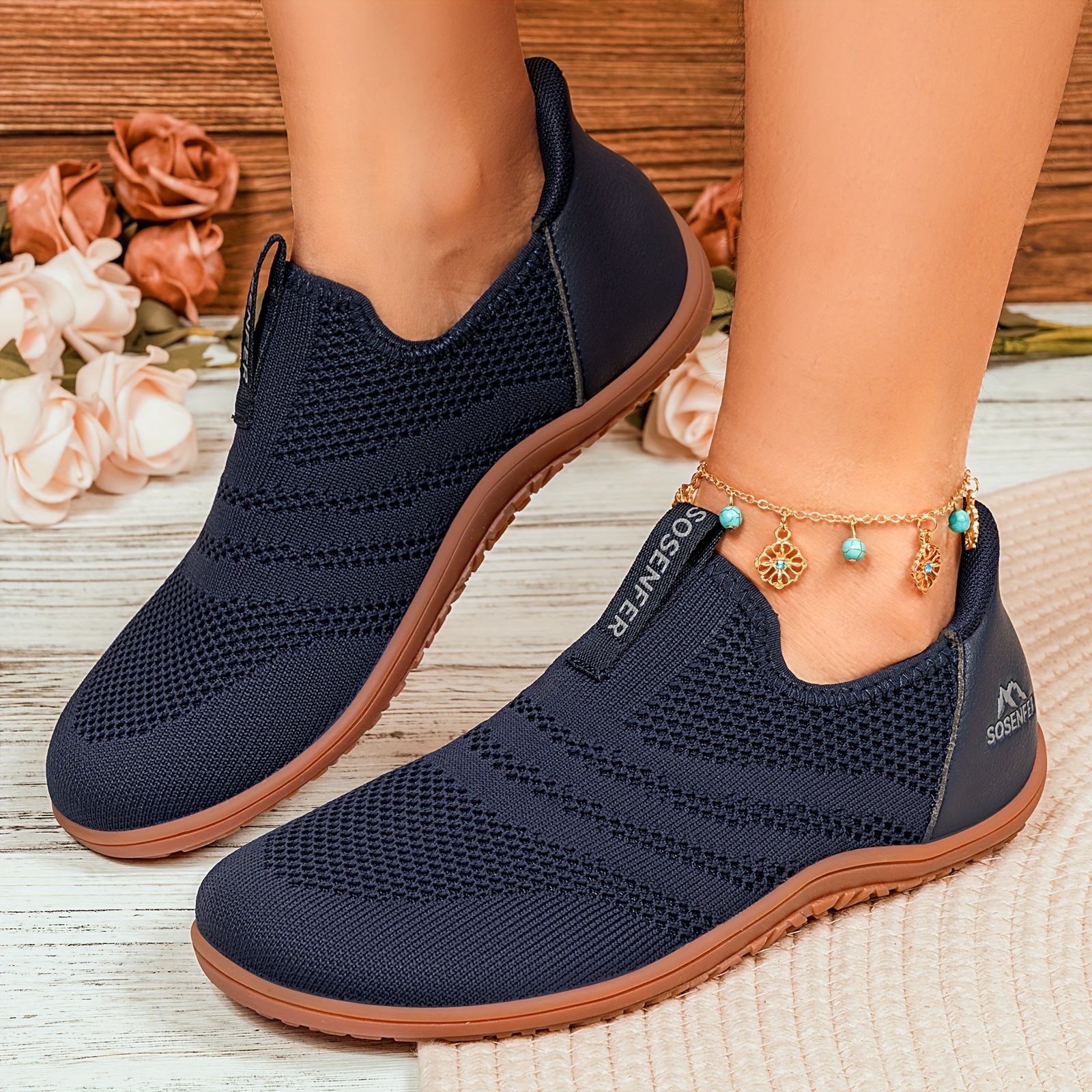 Unisex Barefoot Walking Shoes Lightweight Zero-Drop Slip-On Hiking  Shoes with Wide Toe Box, Breathable Fabric Upper Cushioned Rubber Sole  for