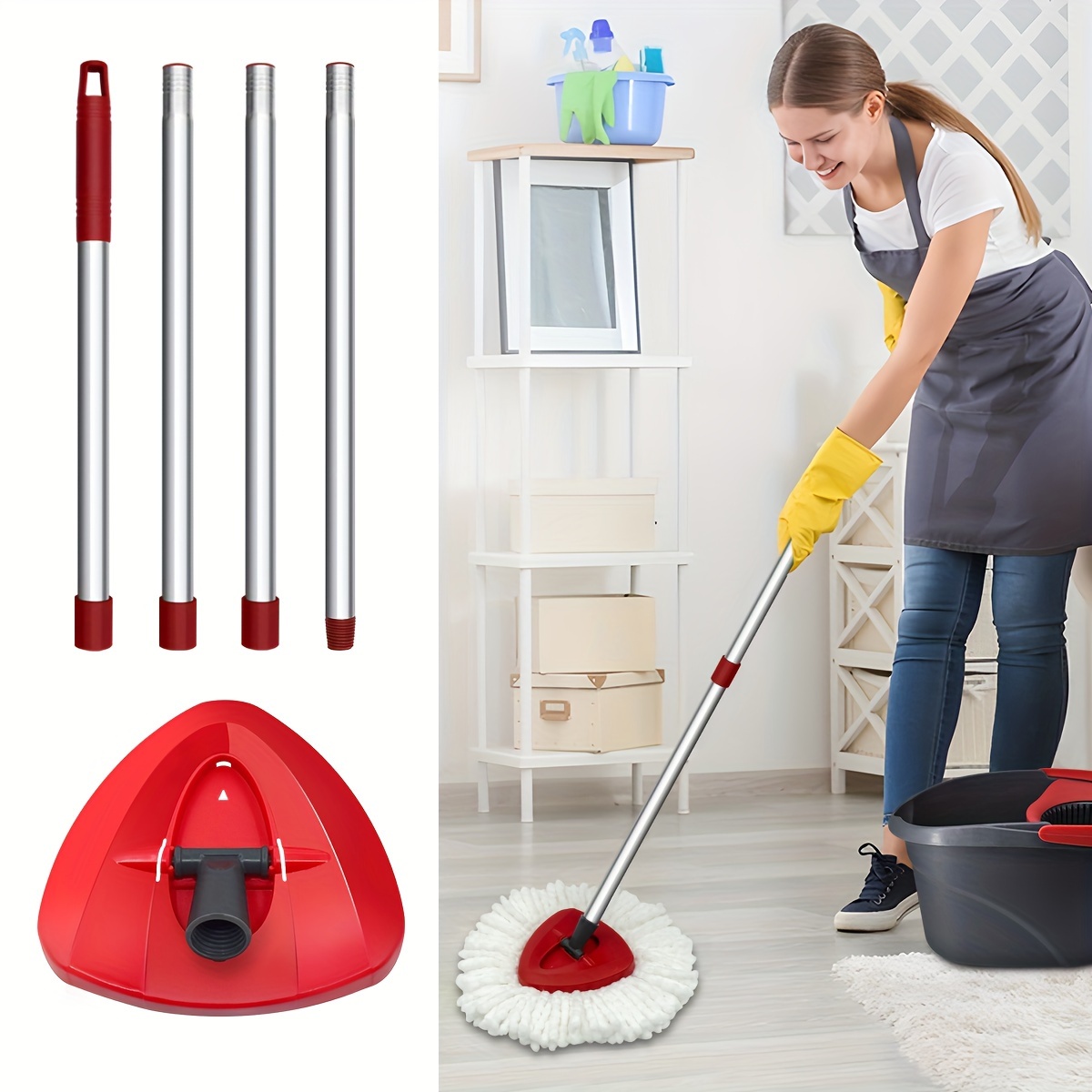 

Easywring Spin Mop Replacement Pole & Base Set - , Easy For Kitchen & Tile Cleaning - Christmas &