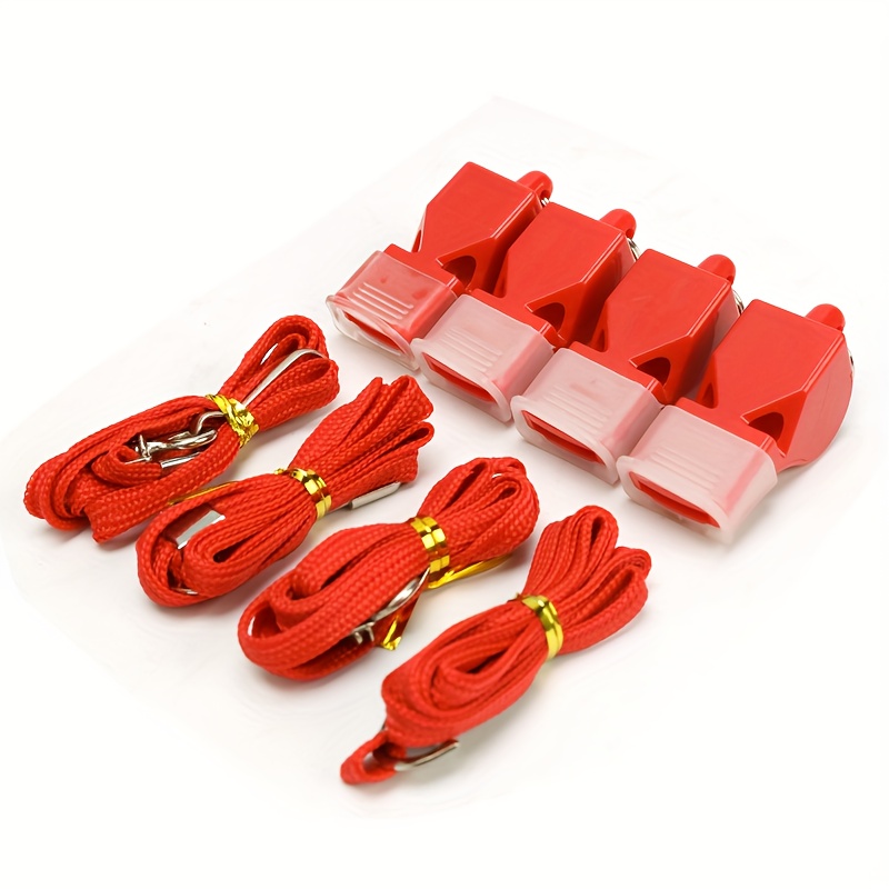 TEMU 4-pack Whistles, Basketball And Soccer Sports Training Referee Whistles With Lanyard, Loud Whistles