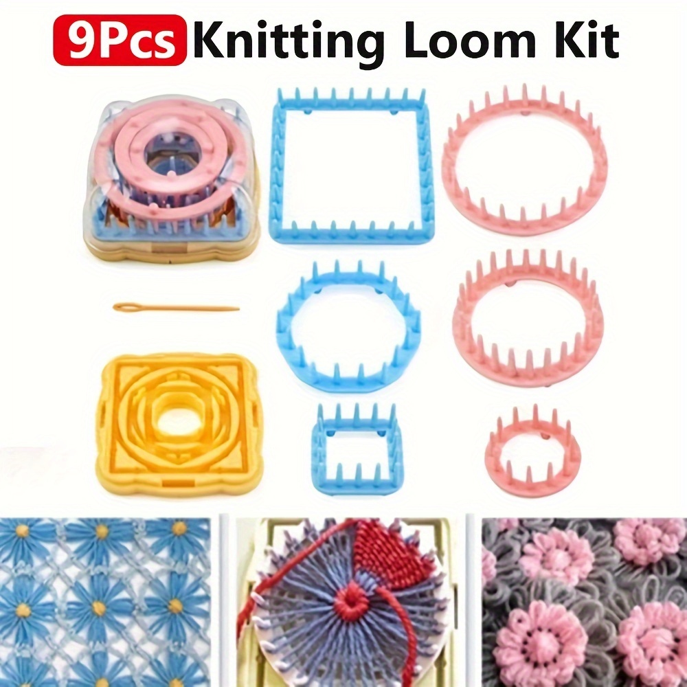 

9-piece Knitting Loom Kit: Plastic, Battery-free, Crafts & Sewing Supplies - Knitting Machine