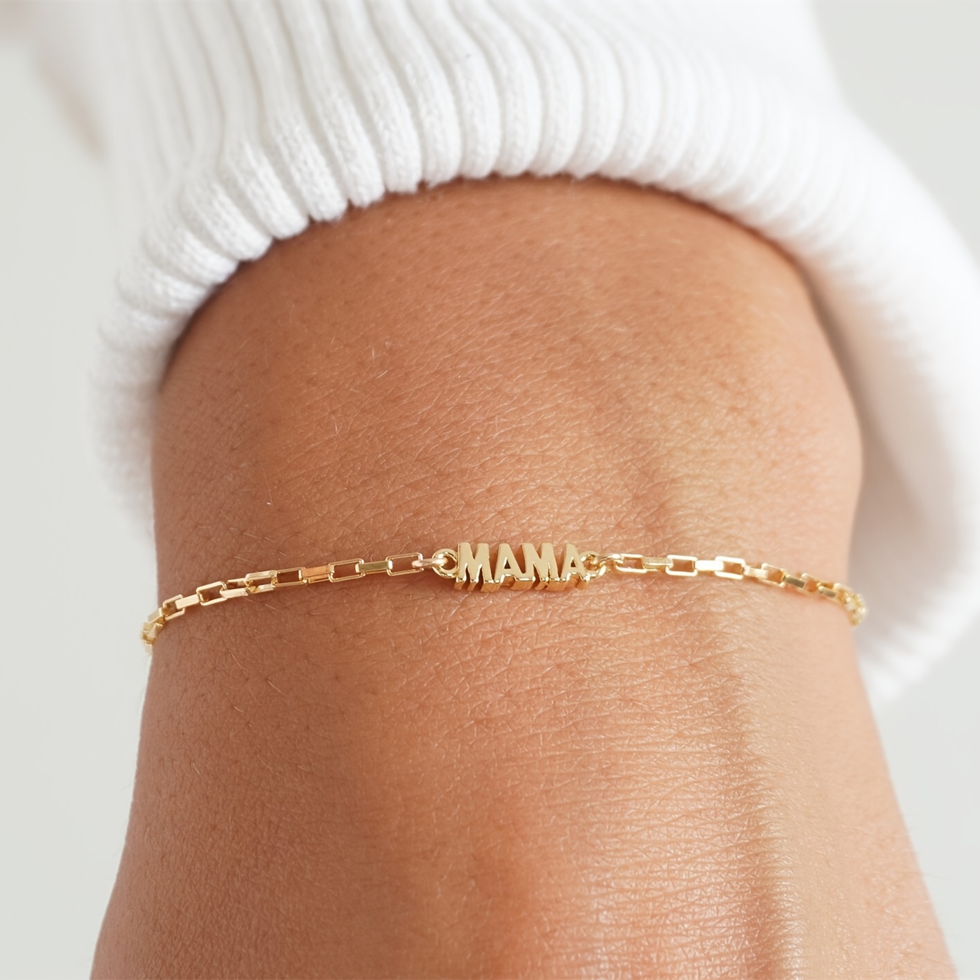 E-shop 1 Stück Schmuck im einfachen klassischen Stil, Buchstaben-Armband, Karo-Kette, vielseitig für lässige Kleidung, für Feiertage, Geburtstage als