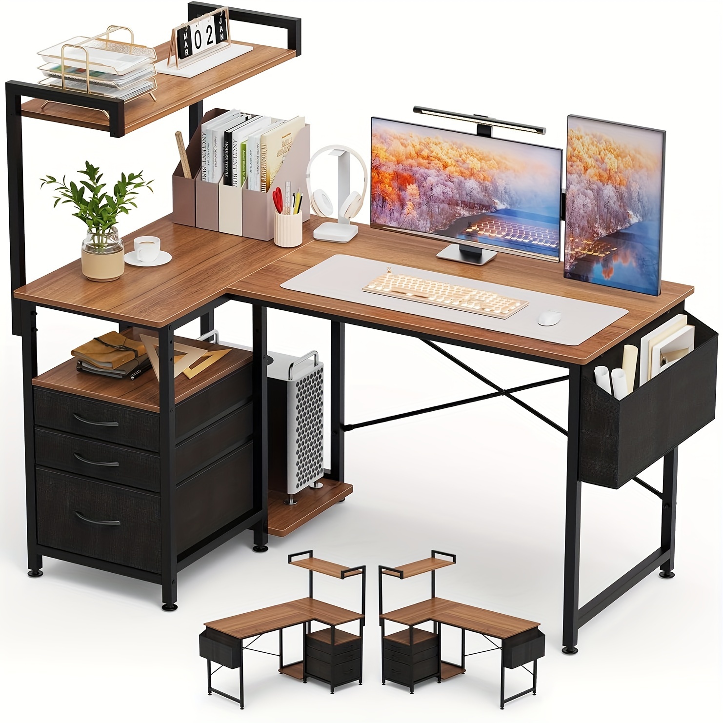 Double sided online computer desk