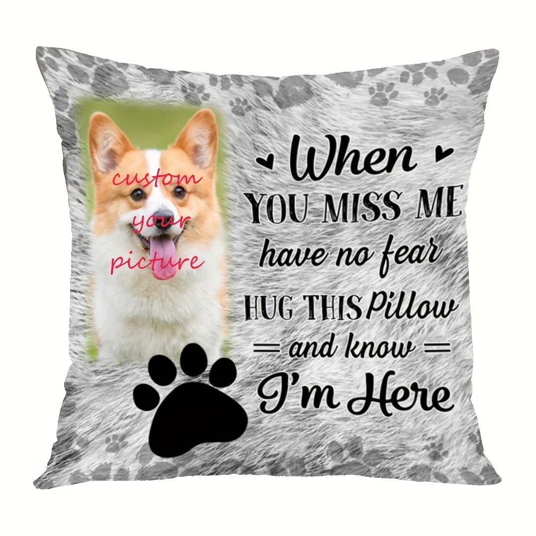 

1pc ( Customized) Single-sided Printing Super Soft Short Plush Throw Pillow 18x18 Inch Upload Dog/ Cat Photo-don't Cry For Me Mom Personalized Memorial Pillowcase (no Pillow Core)