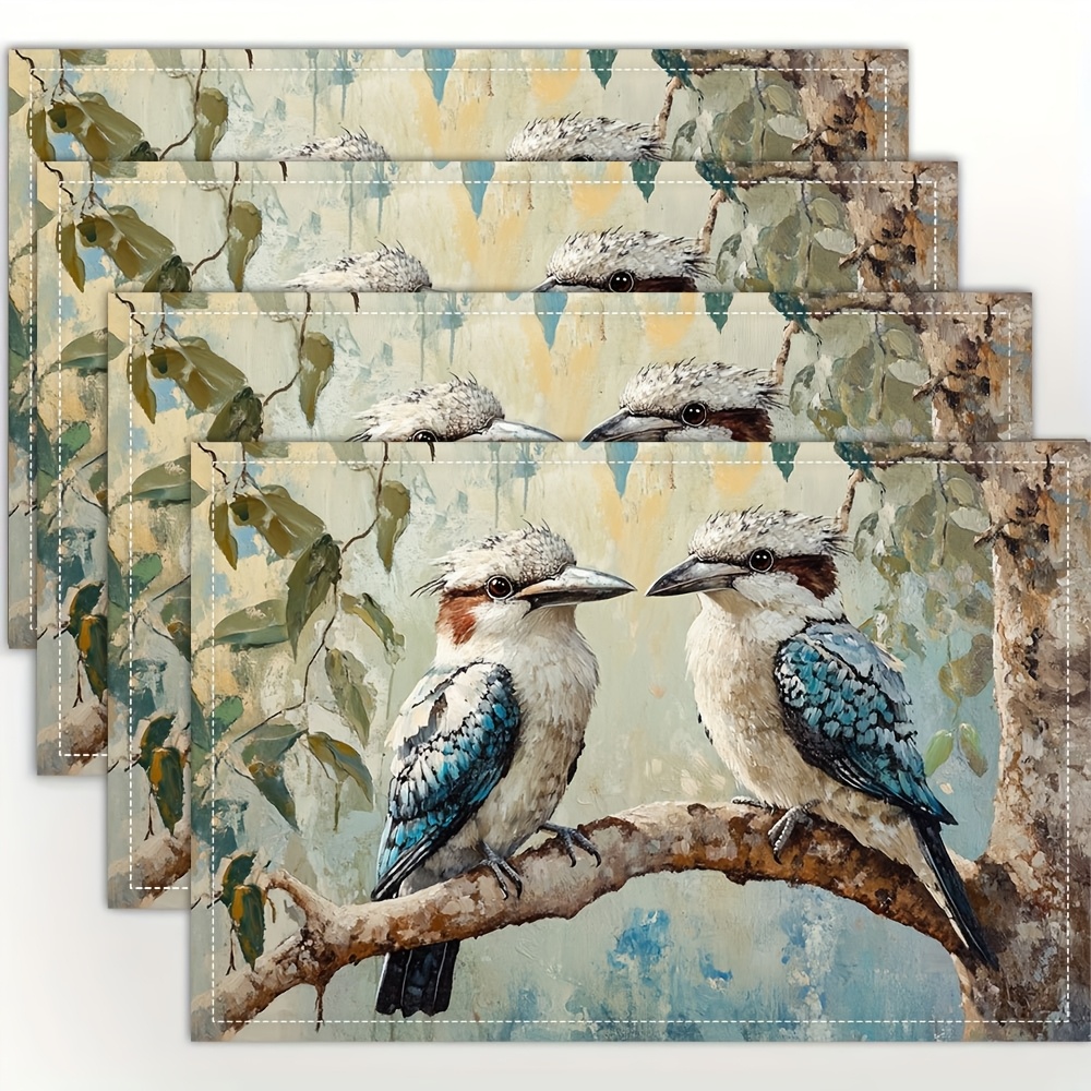 TEMU Set Of 4 -themed Placemats Featuring A Stylish Design, Dining Tables, Kitchens, Parties, Indoor Use, Holidays, Dinner Gatherings, And Home