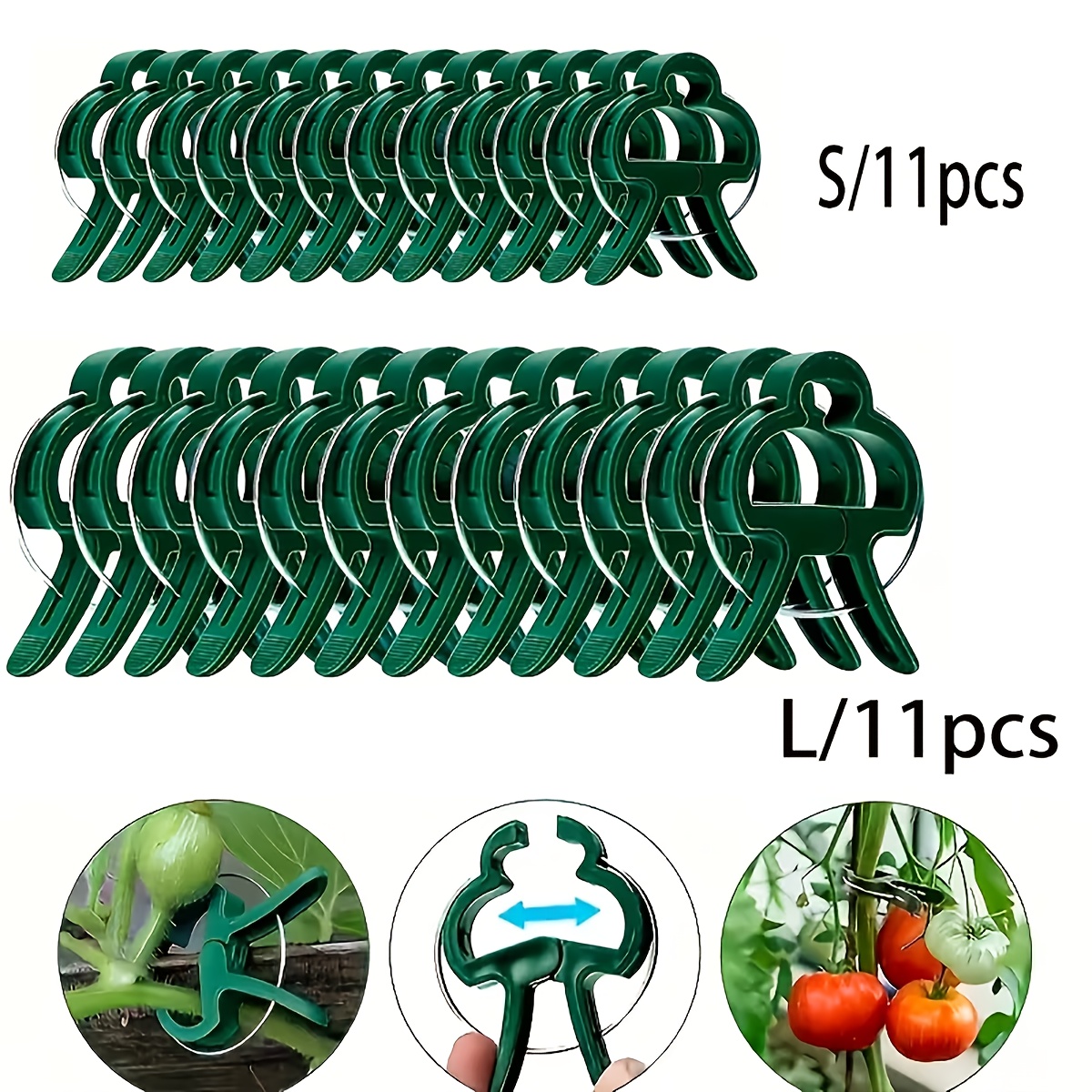 Image of A Set Of 22 Gardening Clips In Sizes, Including Swallow Clips And Plastic Clips For Securing Tomato Plants In The Garden