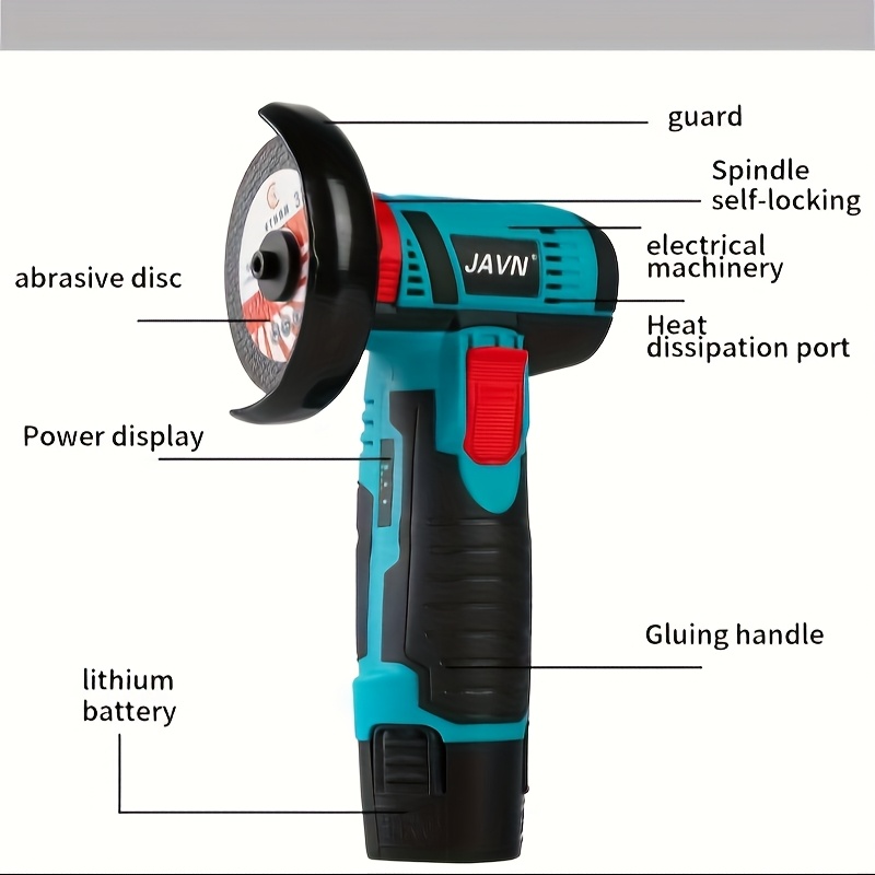 JAVN 12V Accu Haakse Slijper - 19500 RPM Krachtige Elektrische Slip- en Polijstmachine,