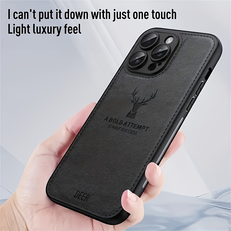 luxury leather pattern deer head phone case Temu Bahrain