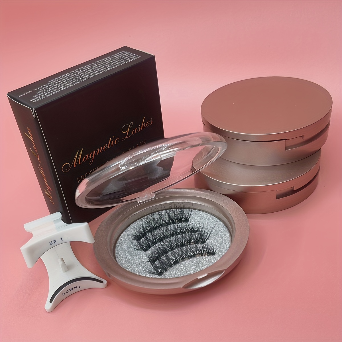 

Magnetic Eyelash Kit - 1 Pair, Easy-to-apply & Reusable, No Glue Needed, Enhances Eye Definition With Transparent Soft Stems