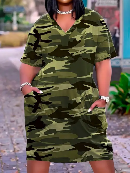 plus size camouflage dress sold on Temu United States plus size camouflage dress sold on Temu United States