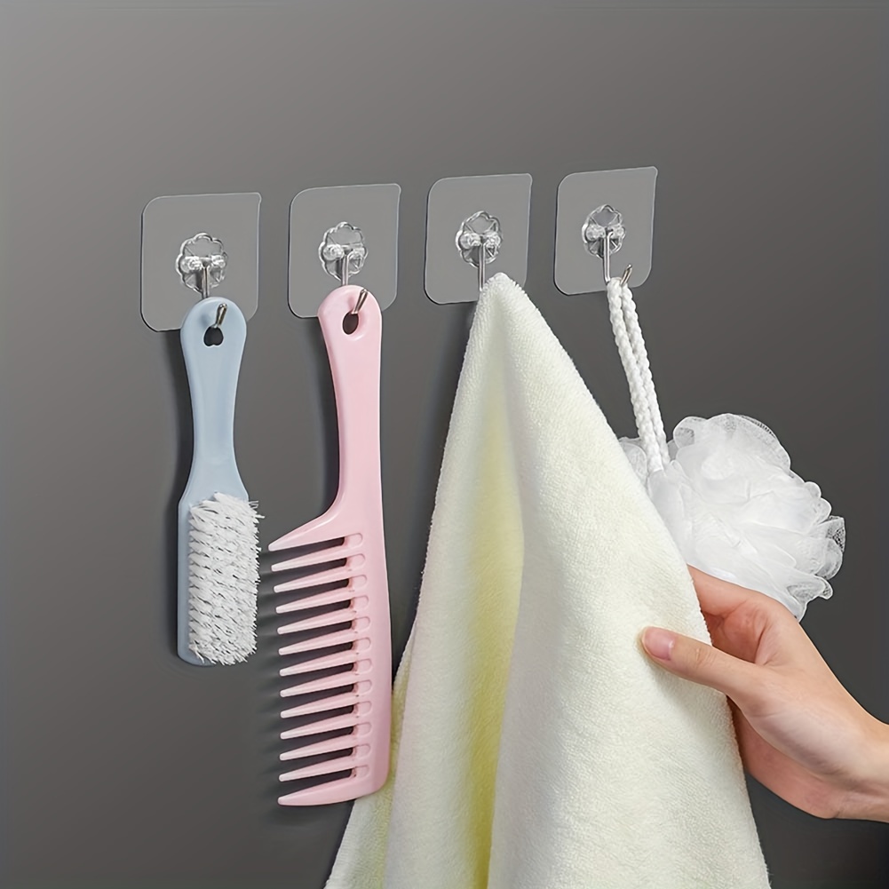 10pcs Transparent Hooks Multi-Purpose Wall Hook Strong Suction Cup Sucker Wall Hooks Hanger for Kitchen Bathroom, Utility Hooks
