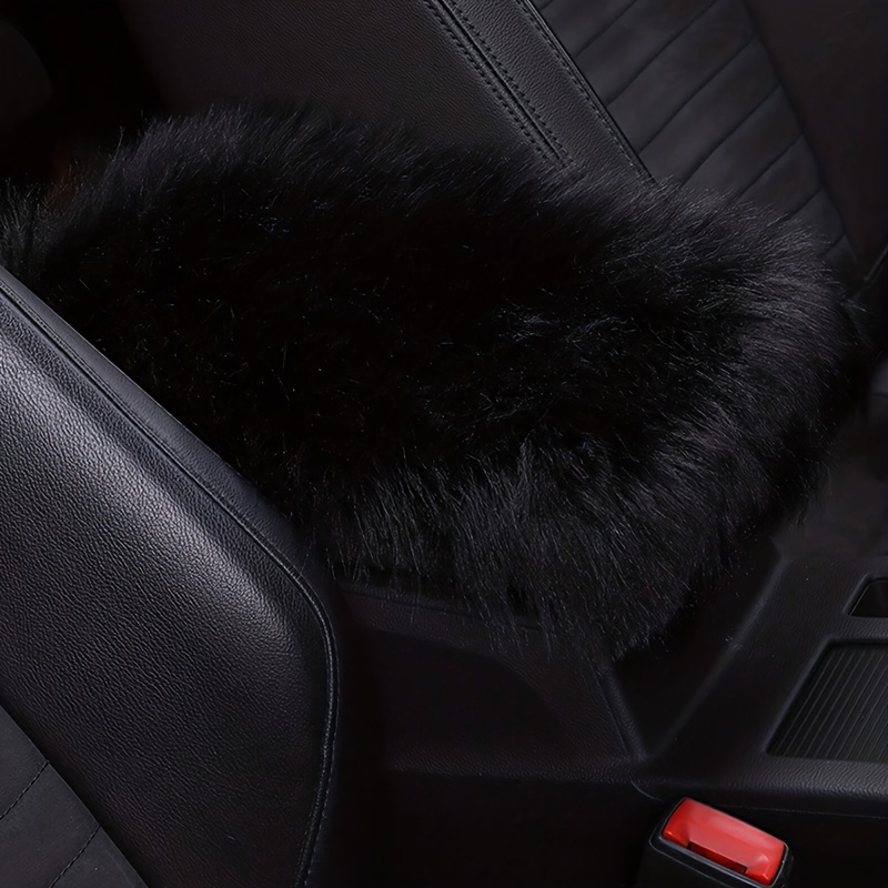 TEMU Festive Pink Fur Cushion For Car Seat: Add A Touch Of Luxury To Your Ride - Universal Fit, Synthetic Fur