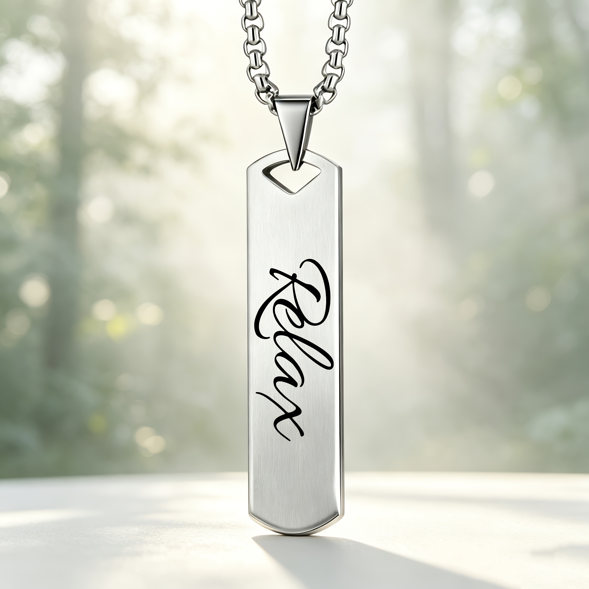 'Relax' Handwritten Style Pendant Necklace, Gift for Her