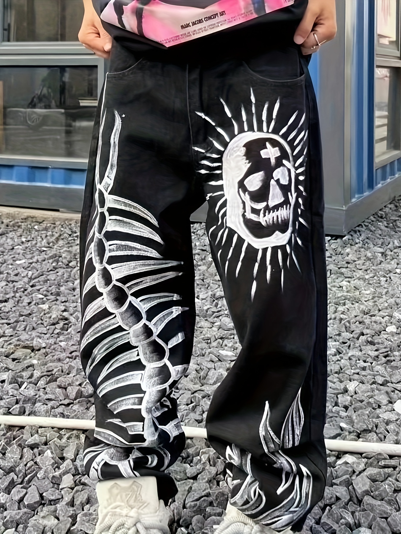 skull pants sold on Temu United States