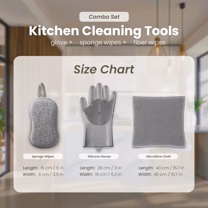 car cleaning kit silicone gloves double sided microfiber sponge and car wash towels car deep cleaning tableware tabletop bathroom etc car cleaning car repair car supplies excluding liquids Product details 5