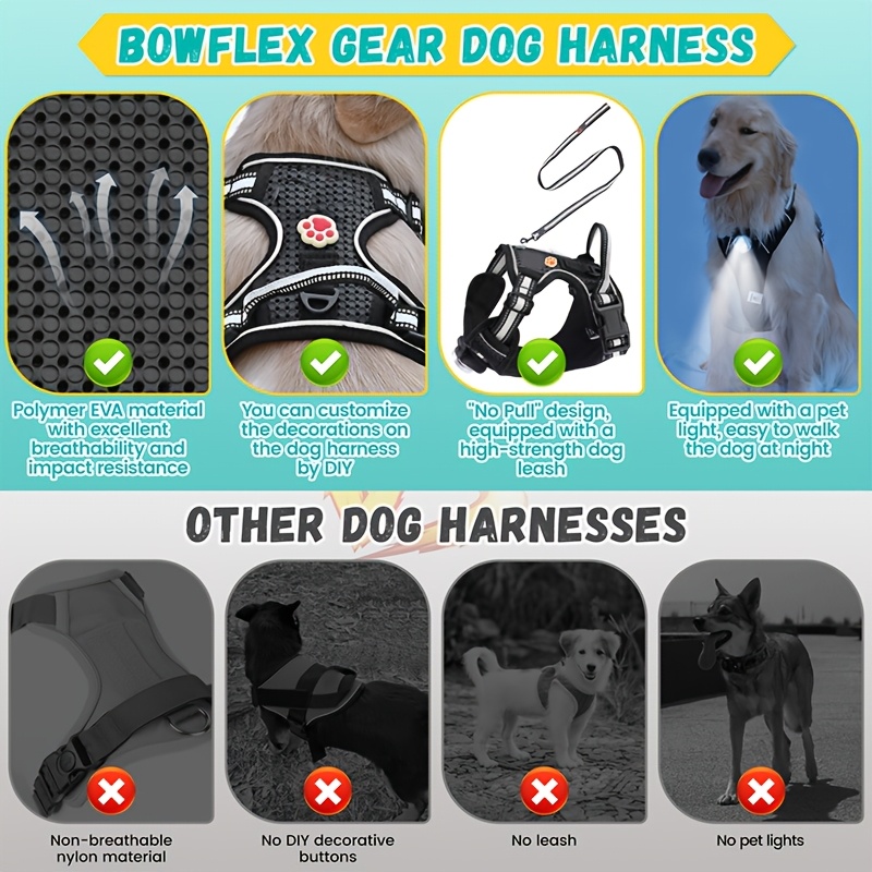 Adjustable No-Pull Dog Harness, Lightweight EVA Material