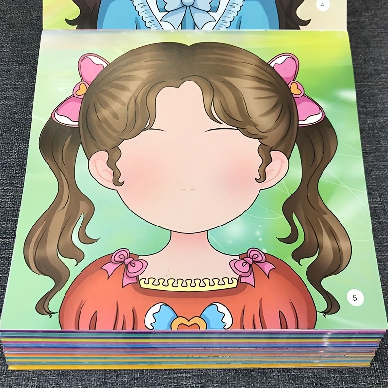 Educational DIY Princess Sticker Activity Book - Magic Dress Up Stickers Set for Toddler Girls Age 3+, Creative Craft Activity Gift, Birthday Party Favors Chinese Version