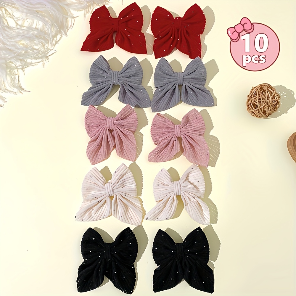 

10pcs Bow Hair Clips For Girls - , Side Bangs & Gifts