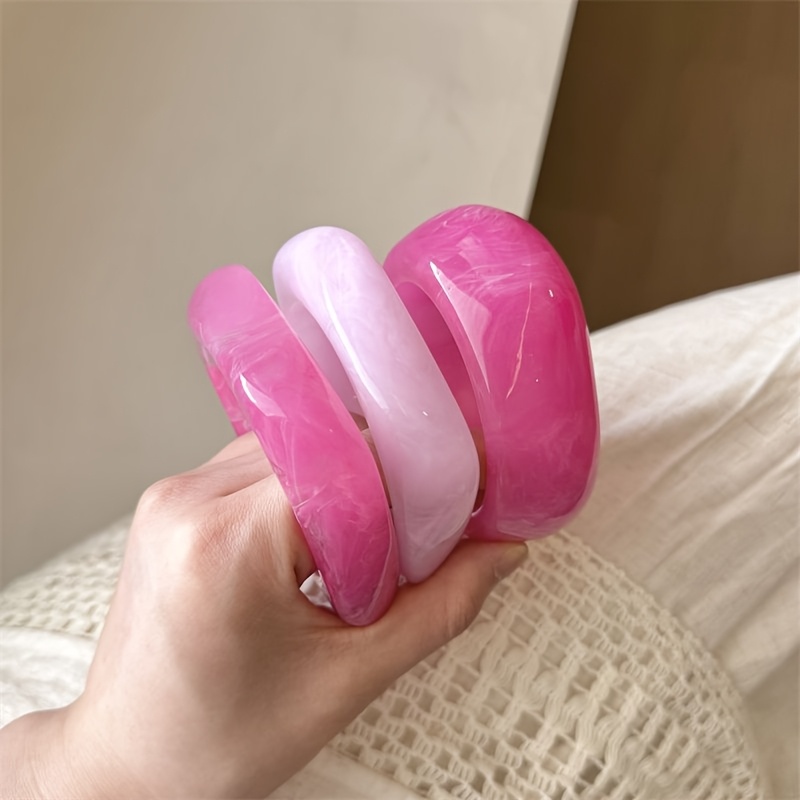 3pc Fashionable Elegant Pink-Toned Bracelet Set