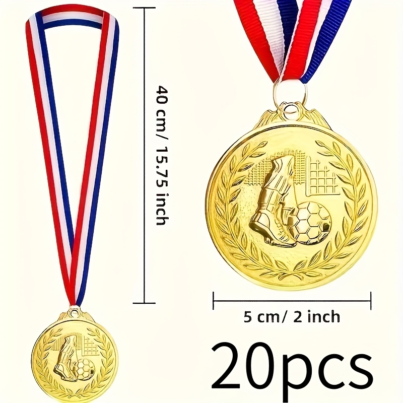 TEMU -pack High-quality Alloy Football Medals With Sturdy Ropes - Suitable For Sports Events And Competitions