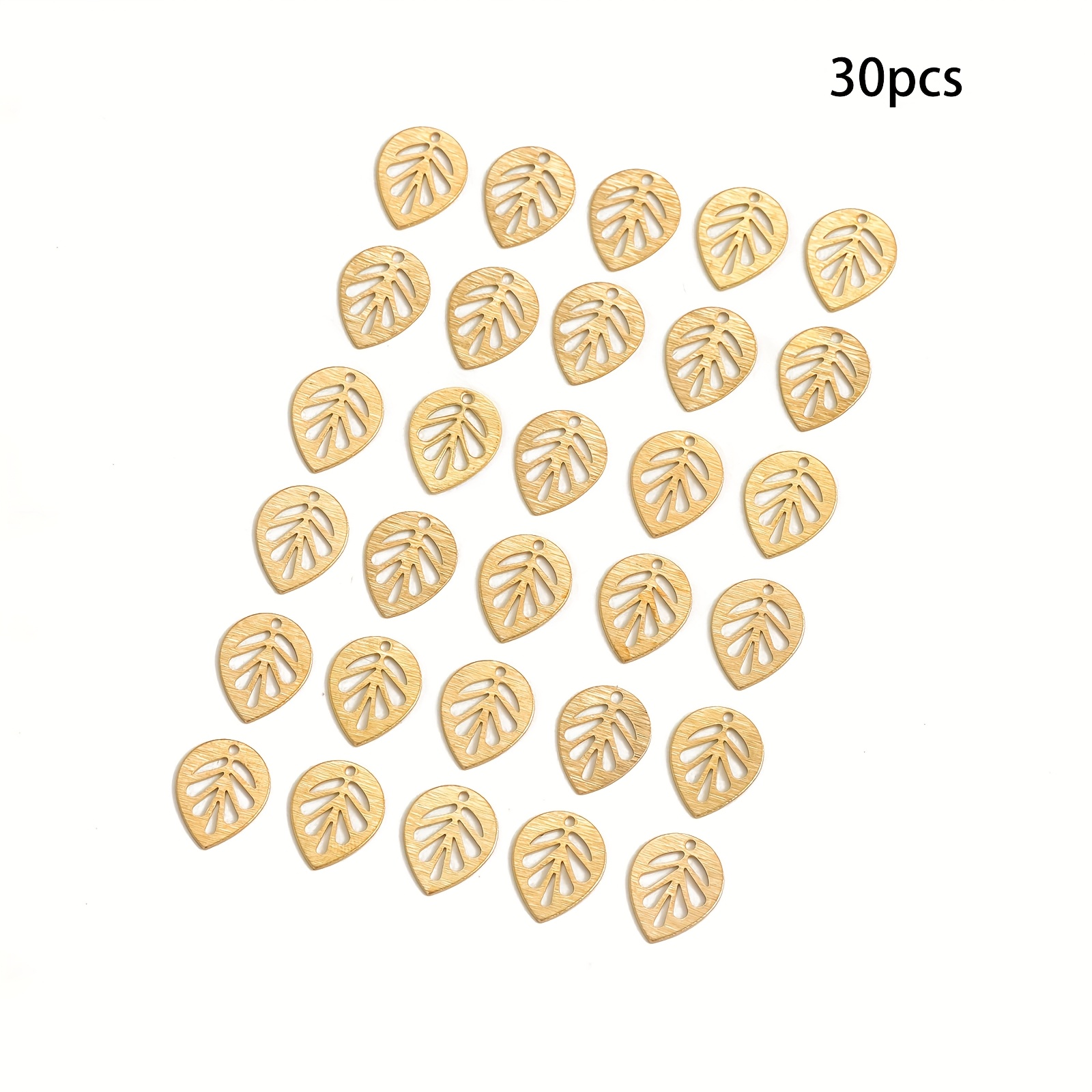 30pcs/50pcs Of Original Brushed Leaf Pendants For Earring Jewelry Making Supplies