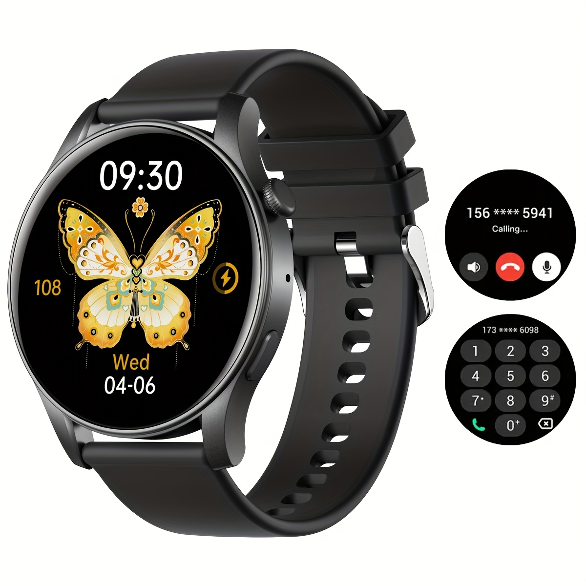 Upgraded Smart Watch (Answer/Make Calls), 3.53 cm Display Smart Watch for Women Men, with Wireless Call/Receive Messages, Alarm Clock, Music Playback, Support Multiple Sports Modes, Step Calorie Counter for iPhone And Android Phone Watch