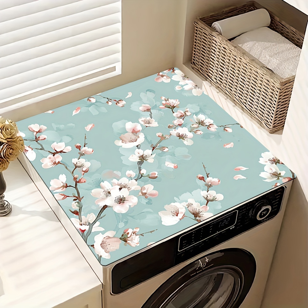 

1pc 20in×24in/24in×24in, Cherry Washing Machine Dust Cover Mat, Washstand Drain Mat Washstand Cup Mat, Kitchen Accessories