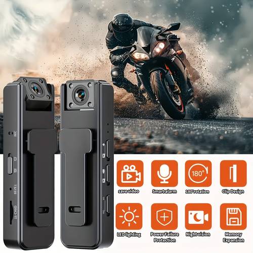 compact body camera 180 degree rotating lens supports audio and video recording very suitable for outdoor sports meetings travel