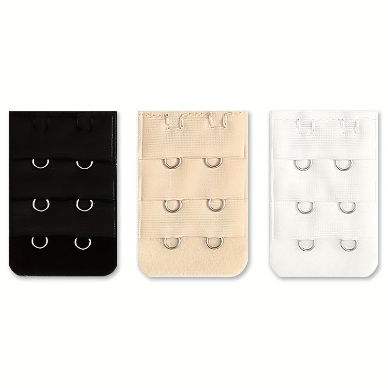 Image of 3-pack Bra Extenders For Women - Adjustable Strap Extender With Belt Hook Clip, 3 , Solid Color, Knit Fabric, Polyester 100%, Bra Accessories